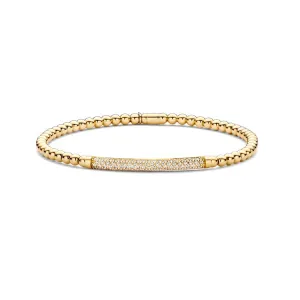 0.32ctw, 18K Yellow Gold Tresore Stretch Bracelet