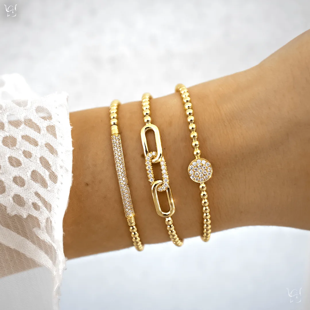 0.32ctw, 18K Yellow Gold Tresore Stretch Bracelet