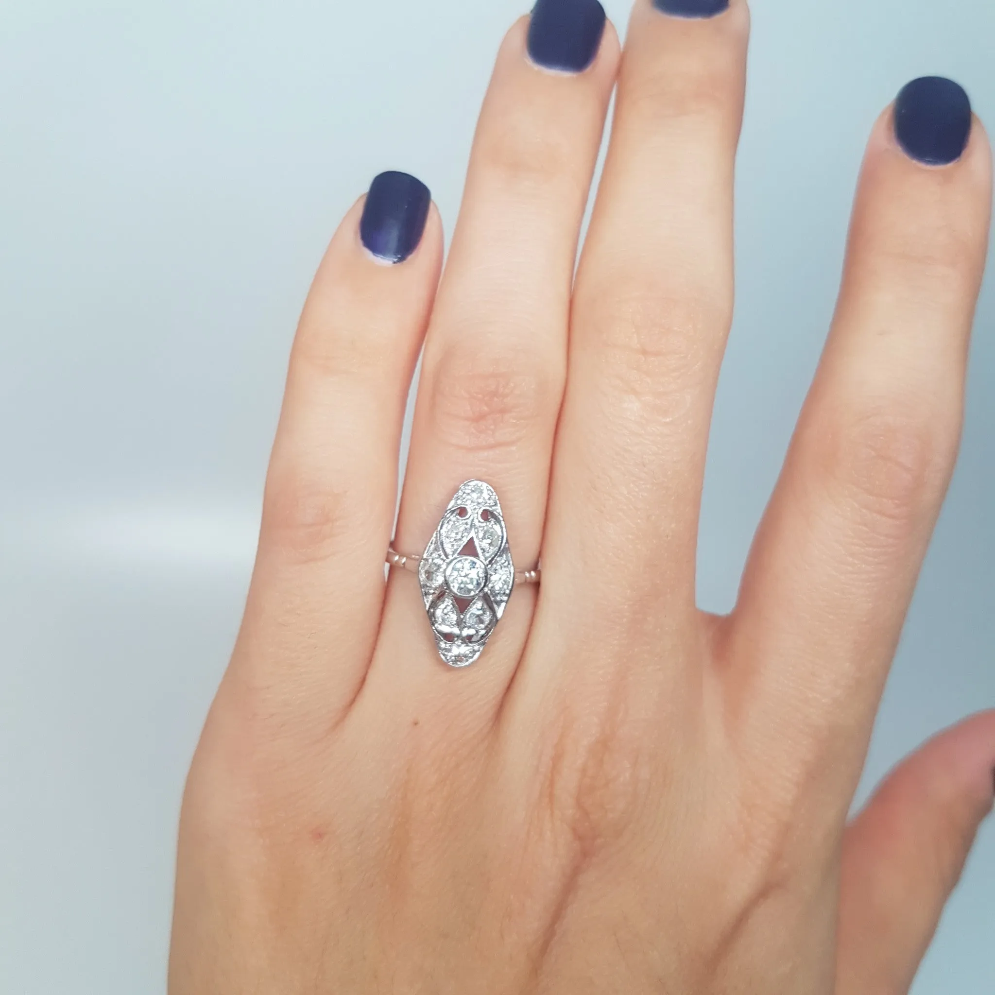 0.68CTW EDWARDIAN OLD CUT DIAMOND RING IN PLATINUM