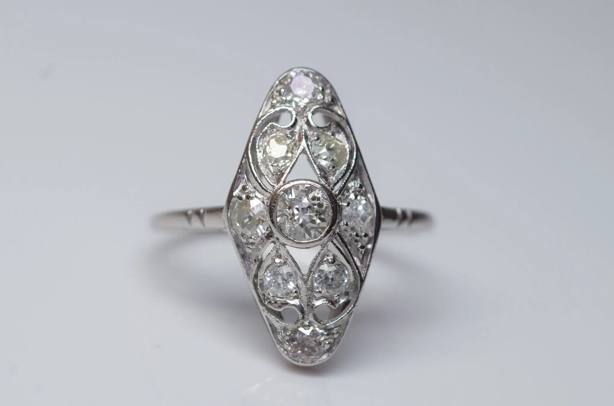 0.68CTW EDWARDIAN OLD CUT DIAMOND RING IN PLATINUM