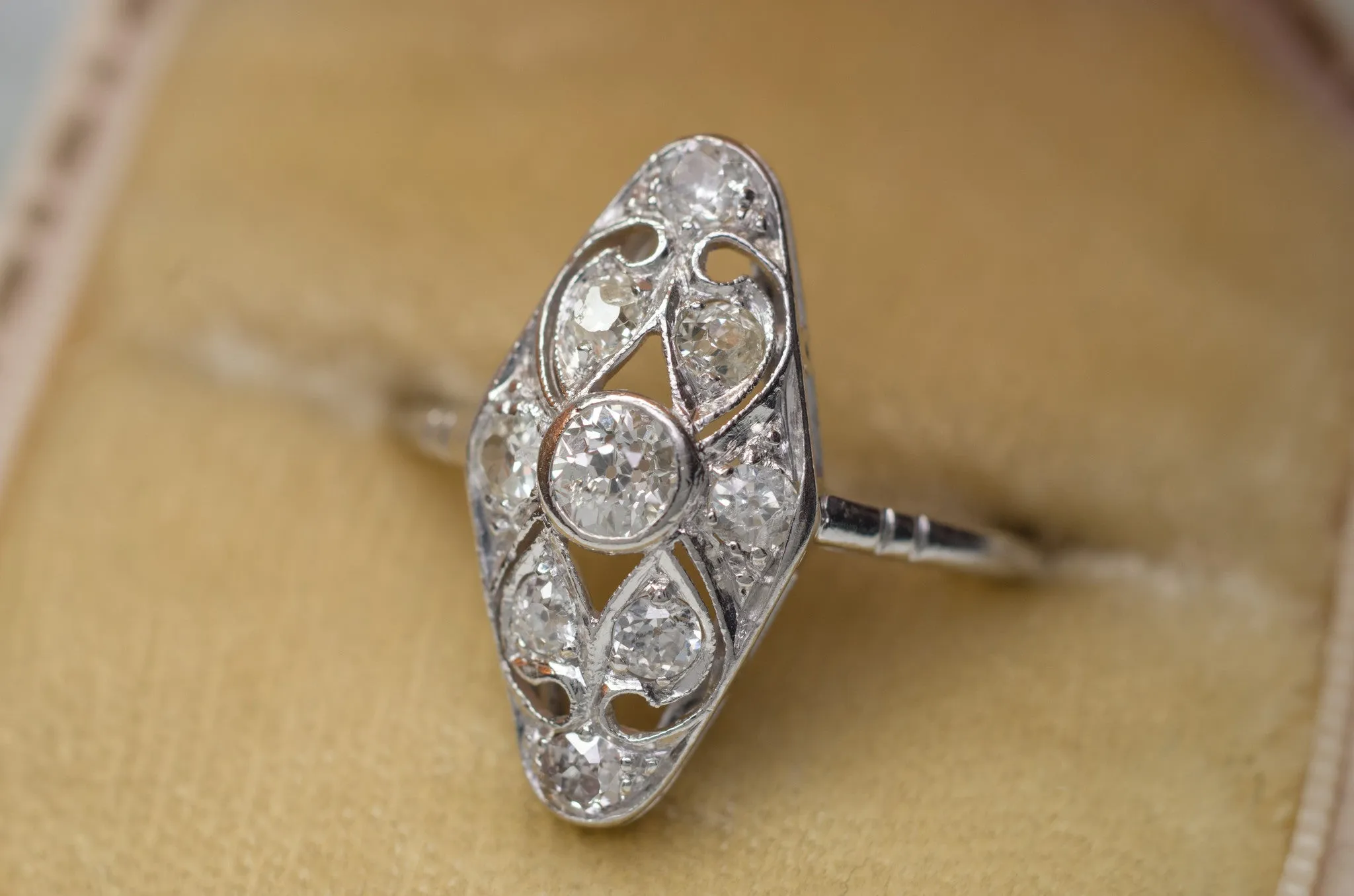 0.68CTW EDWARDIAN OLD CUT DIAMOND RING IN PLATINUM