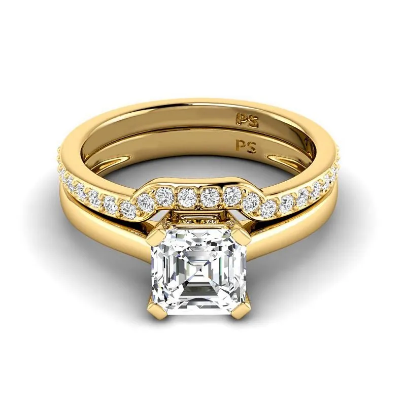 0.70-3.20 CT Round & Ascher Cut Lab Grown Diamonds - Bridal Set