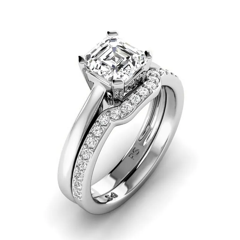 0.70-3.20 CT Round & Ascher Cut Lab Grown Diamonds - Bridal Set