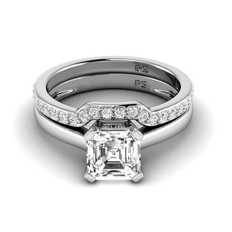 0.70-3.20 CT Round & Ascher Cut Lab Grown Diamonds - Bridal Set