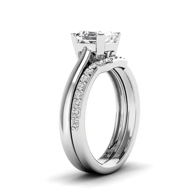 0.70-3.20 CT Round & Ascher Cut Lab Grown Diamonds - Bridal Set