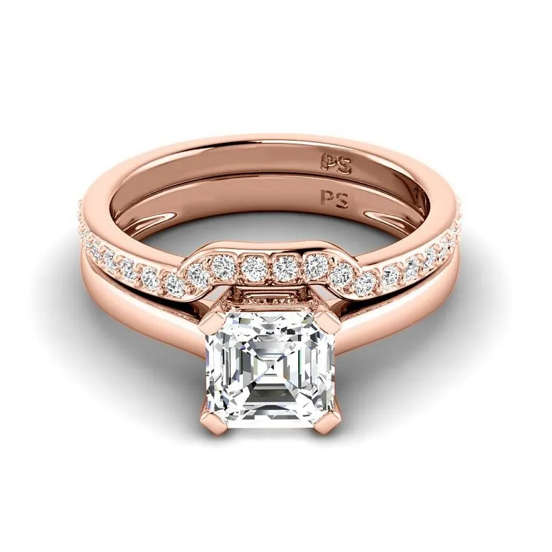 0.70-3.20 CT Round & Ascher Cut Lab Grown Diamonds - Bridal Set