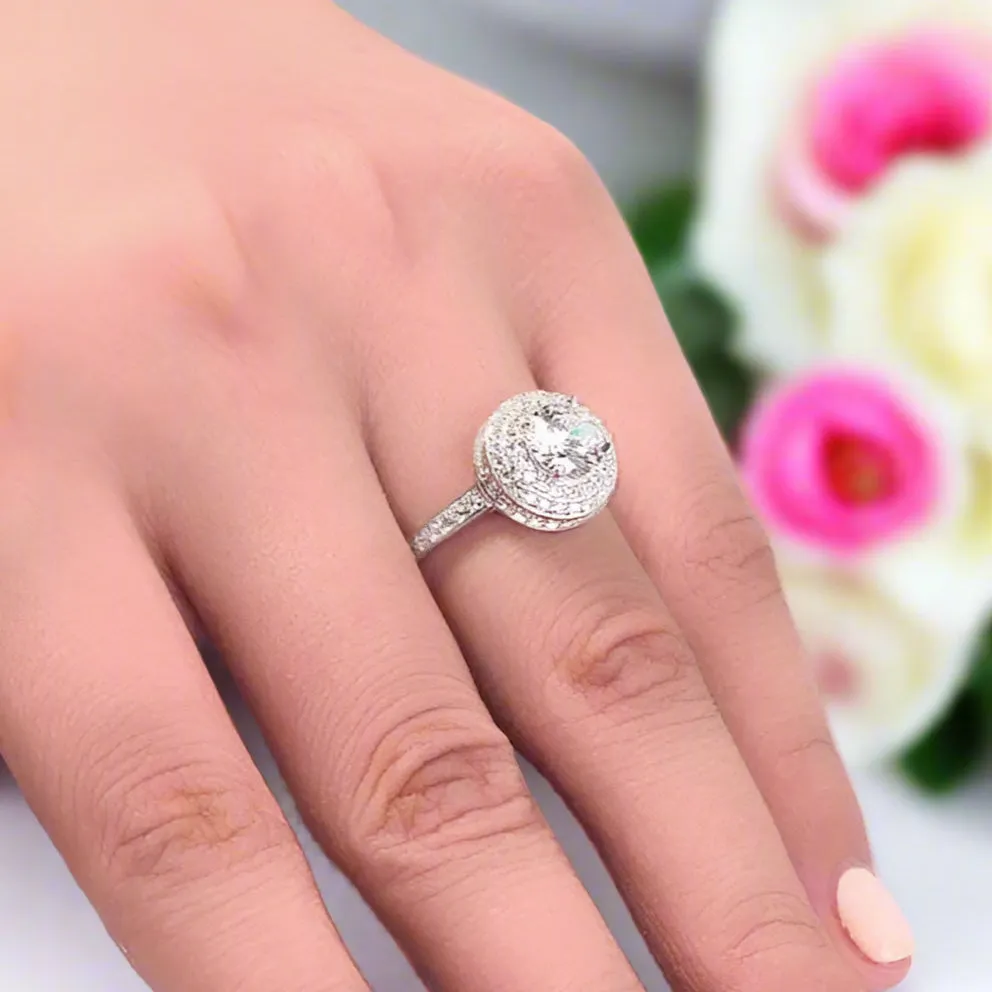 1 Carat Round Cut Created Diamond Wedding Engagement Ring