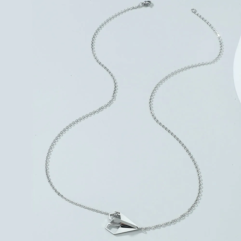 10 Pcs Lot Airplane Necklaces Pendant Stainless Steel Travel Places Fashion Jewelry