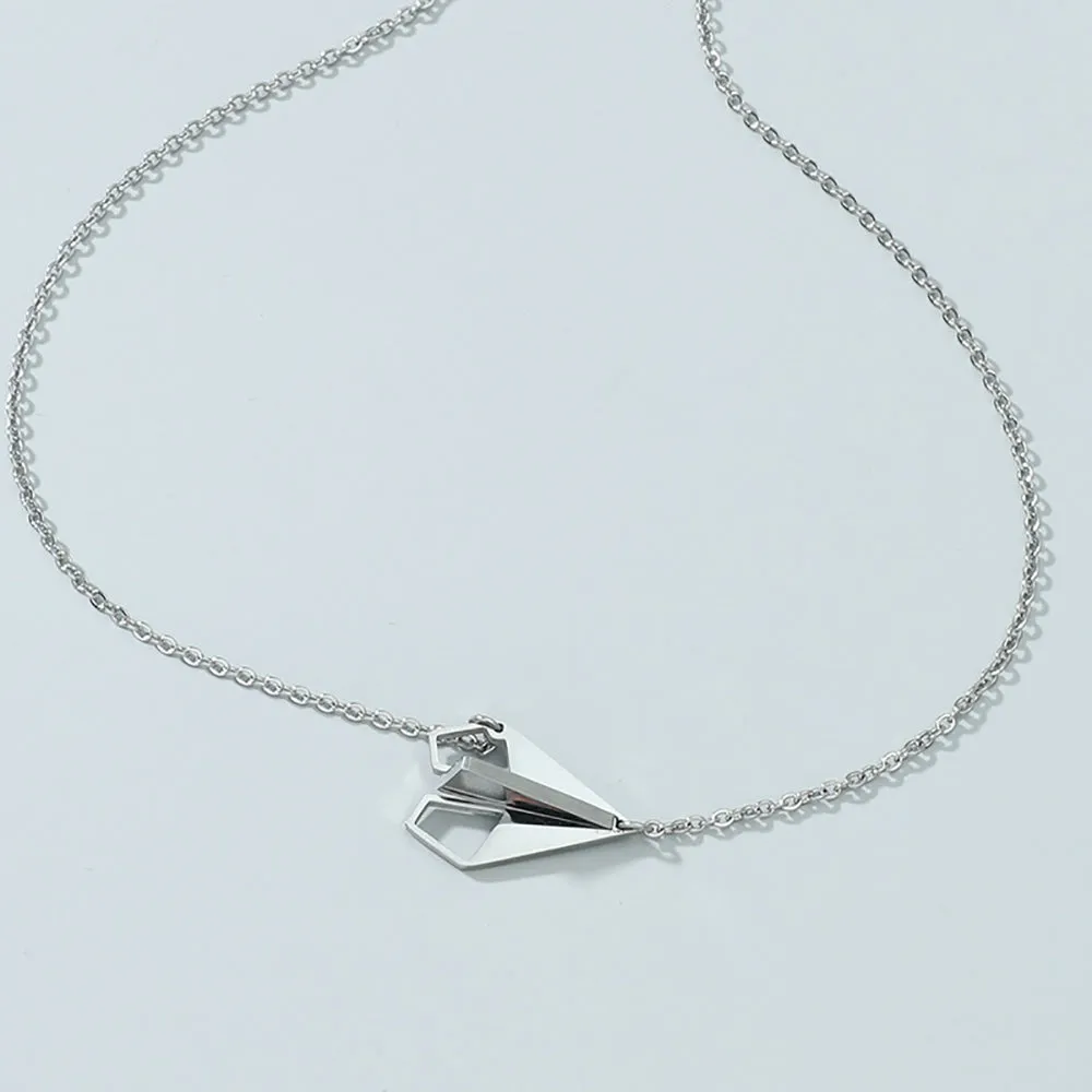 10 Pcs Lot Airplane Necklaces Pendant Stainless Steel Travel Places Fashion Jewelry