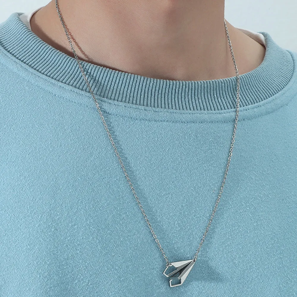 10 Pcs Lot Airplane Necklaces Pendant Stainless Steel Travel Places Fashion Jewelry