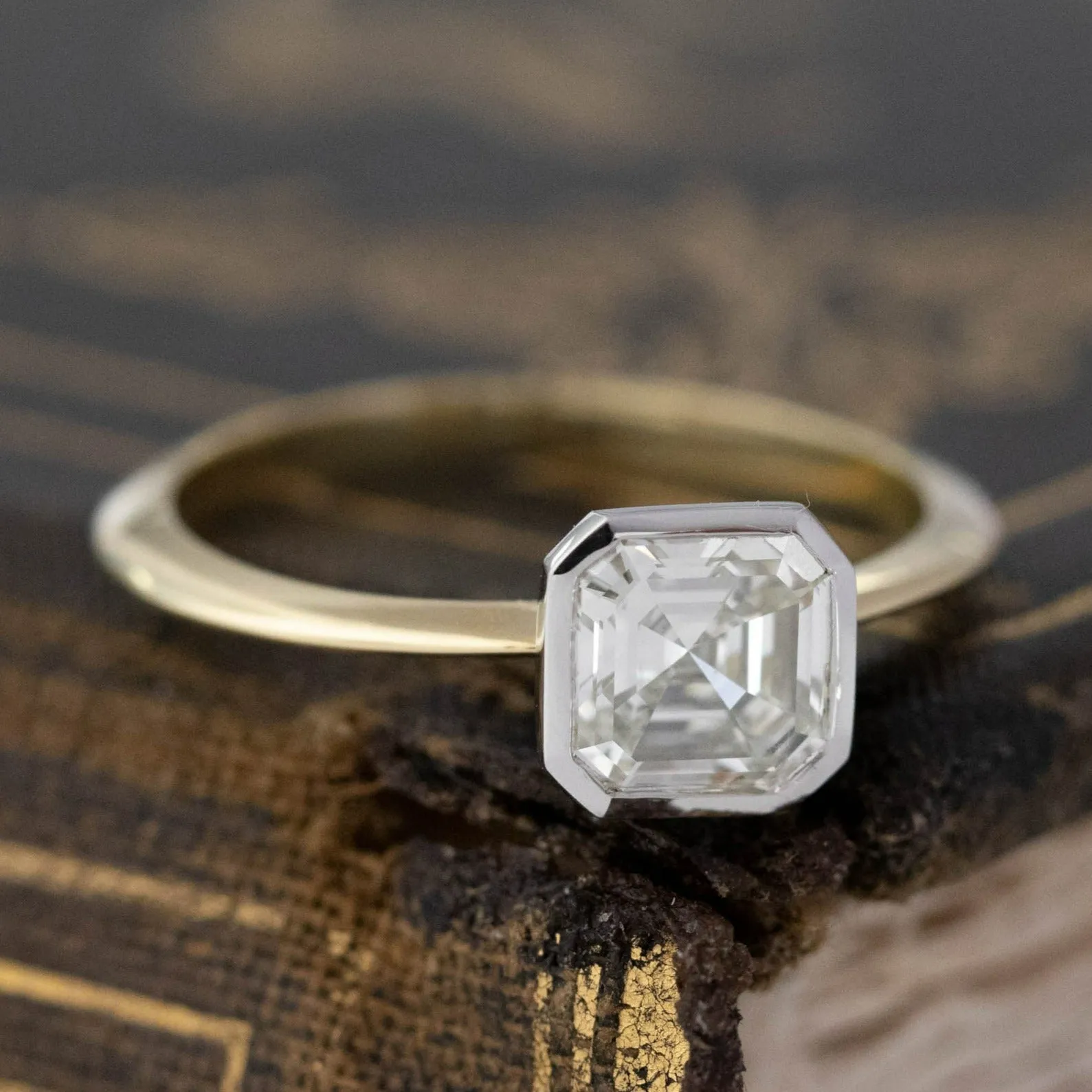 1.08ct Asscher Cut Diamond Solitaire, GIA M