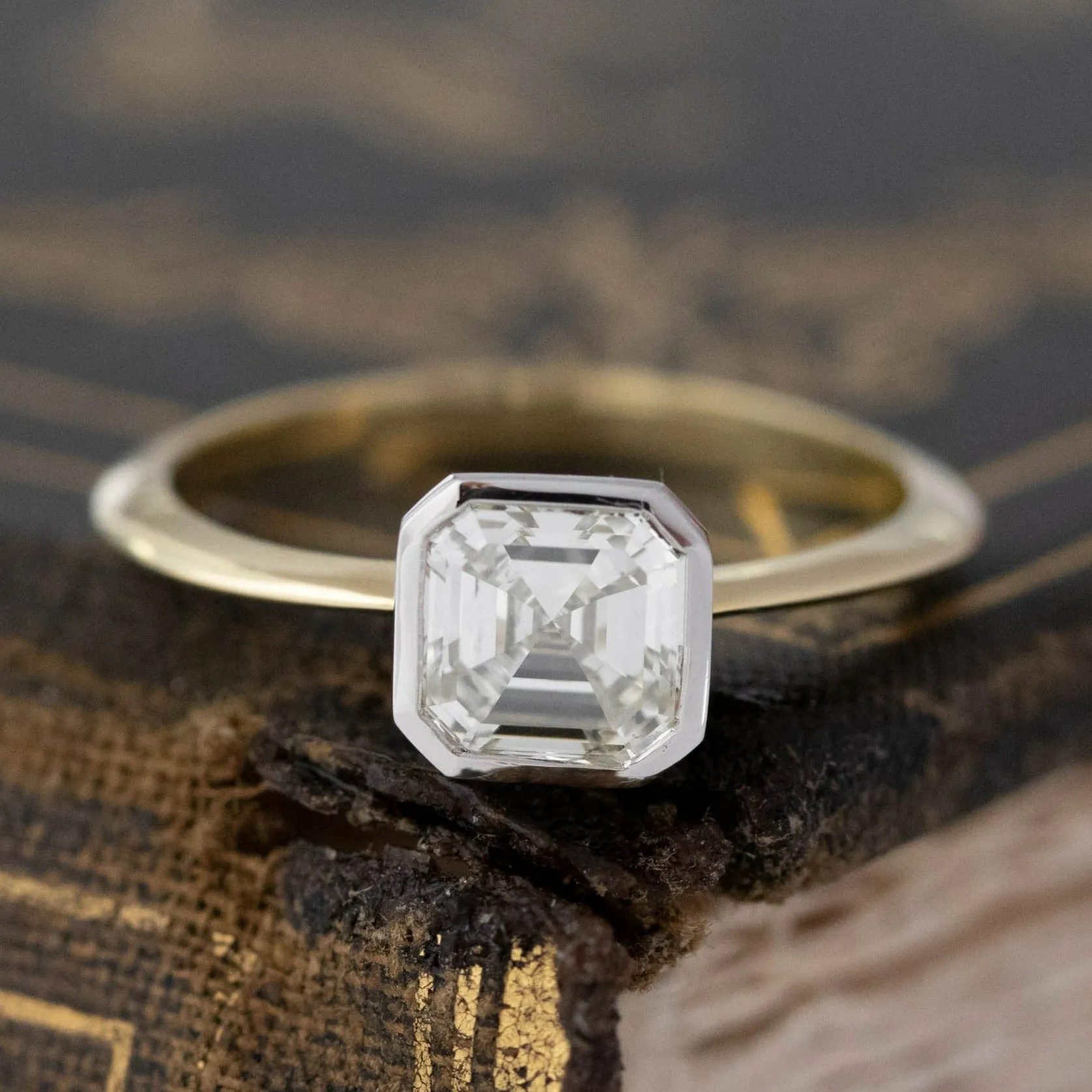 1.08ct Asscher Cut Diamond Solitaire, GIA M