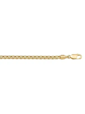 10k, 14k Yellow Gold Hollow Box 3.6 mm Italian Bracelet
