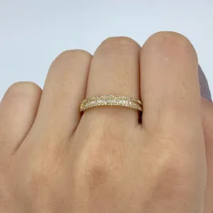 10K Diamond Baguette Half-Way Eternity Band Ring