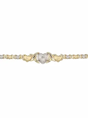 10k Gold X's & Hearts Bracelet