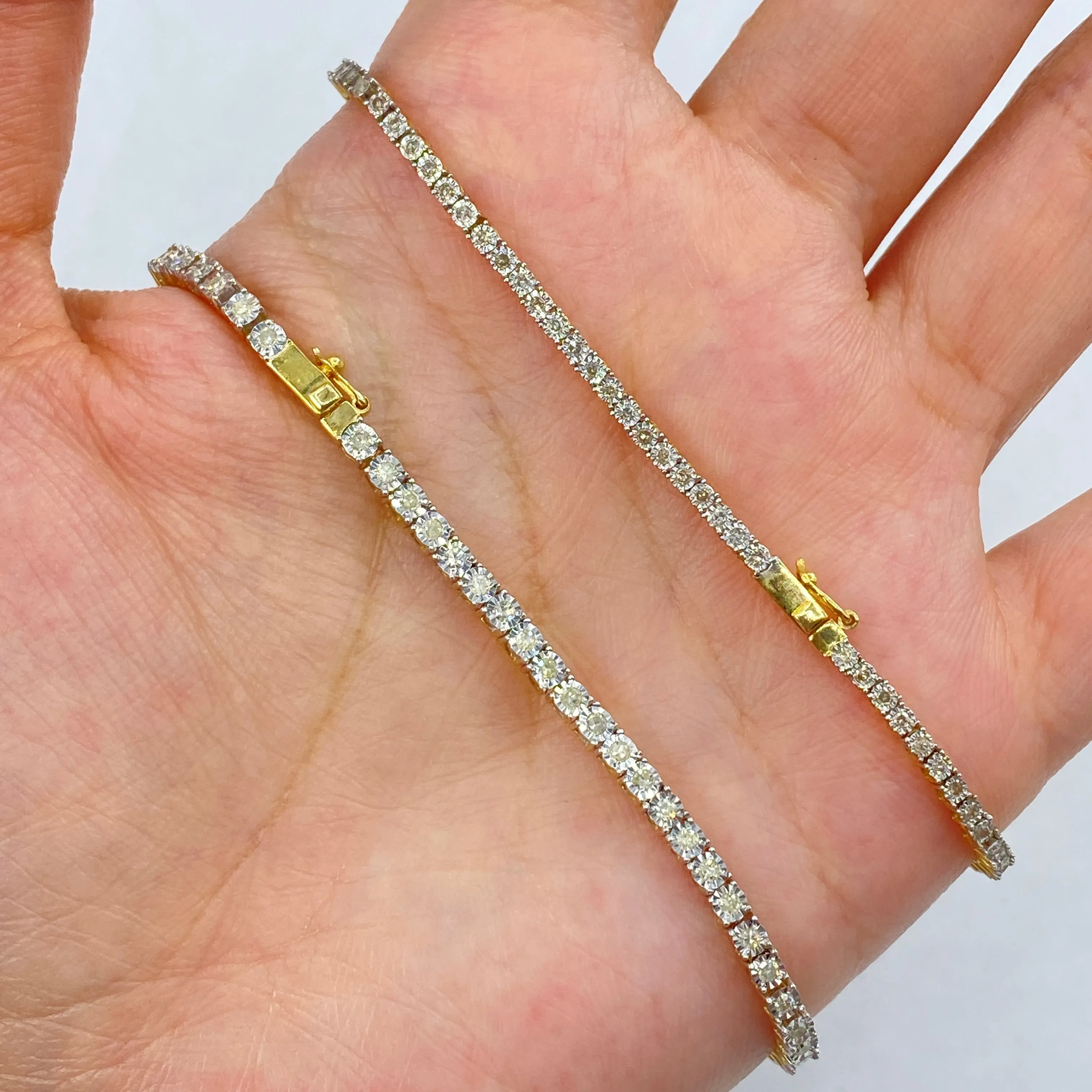 10K Shine Diamond Tennis Bracelet 7"