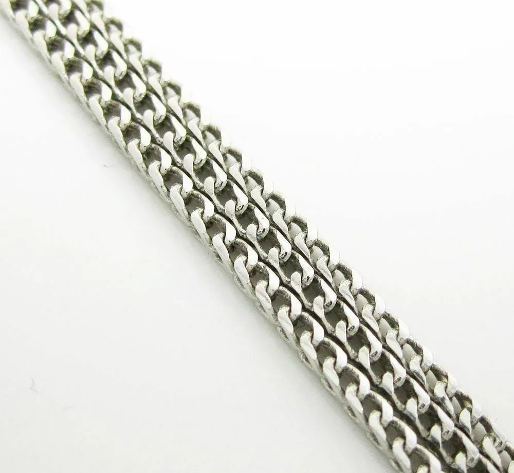 10K White Gold Diamond Cut Franco Chain 1.8mm