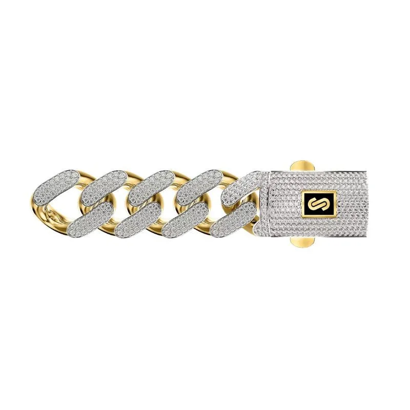 10K Yellow Gold (8mm) Diamond Cut Monaco Bracelet  8.25"