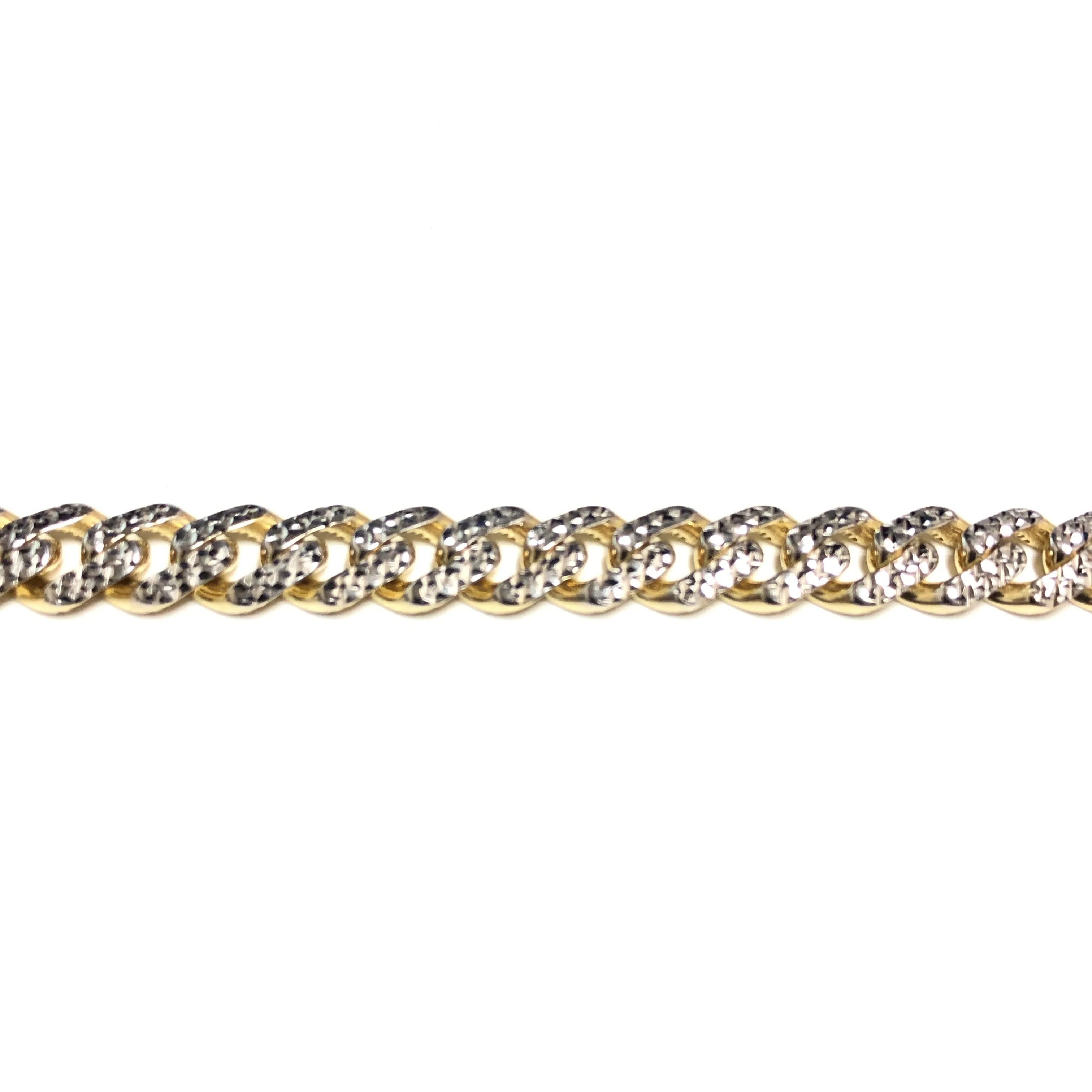 10K Yellow Gold (8mm) Diamond Cut Monaco Bracelet  8.25"