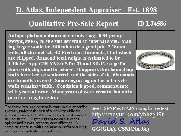 1.10ctw Antique French Cut Diamond Channel Set Band
