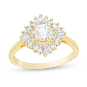 1/2 Cttw Princess-Cut Diamond Double Frame Engagement Ring in 10K Rose Gold (0.5 Ct, I-I2)