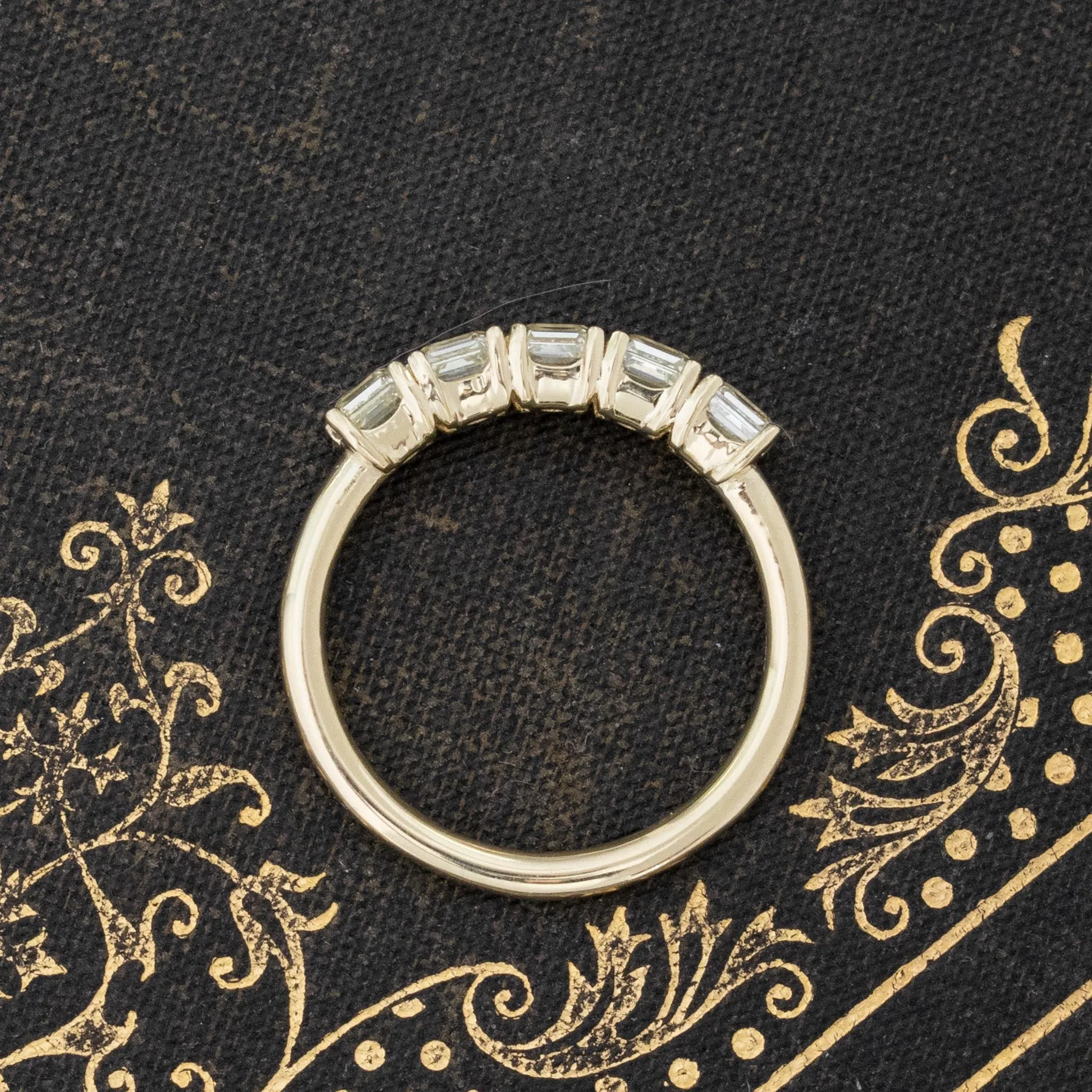 1.25ctw Fancy Yellow Asscher Cut Diamond 5-Stone Band