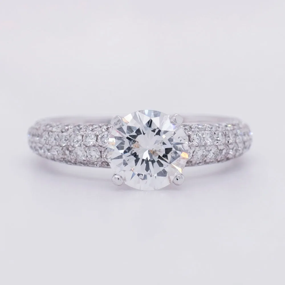 1.33 Carat Diamond Engagement Ring in 14k White Gold