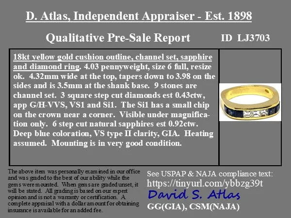 1.35ctw Vintage Diamond Sapphire Band