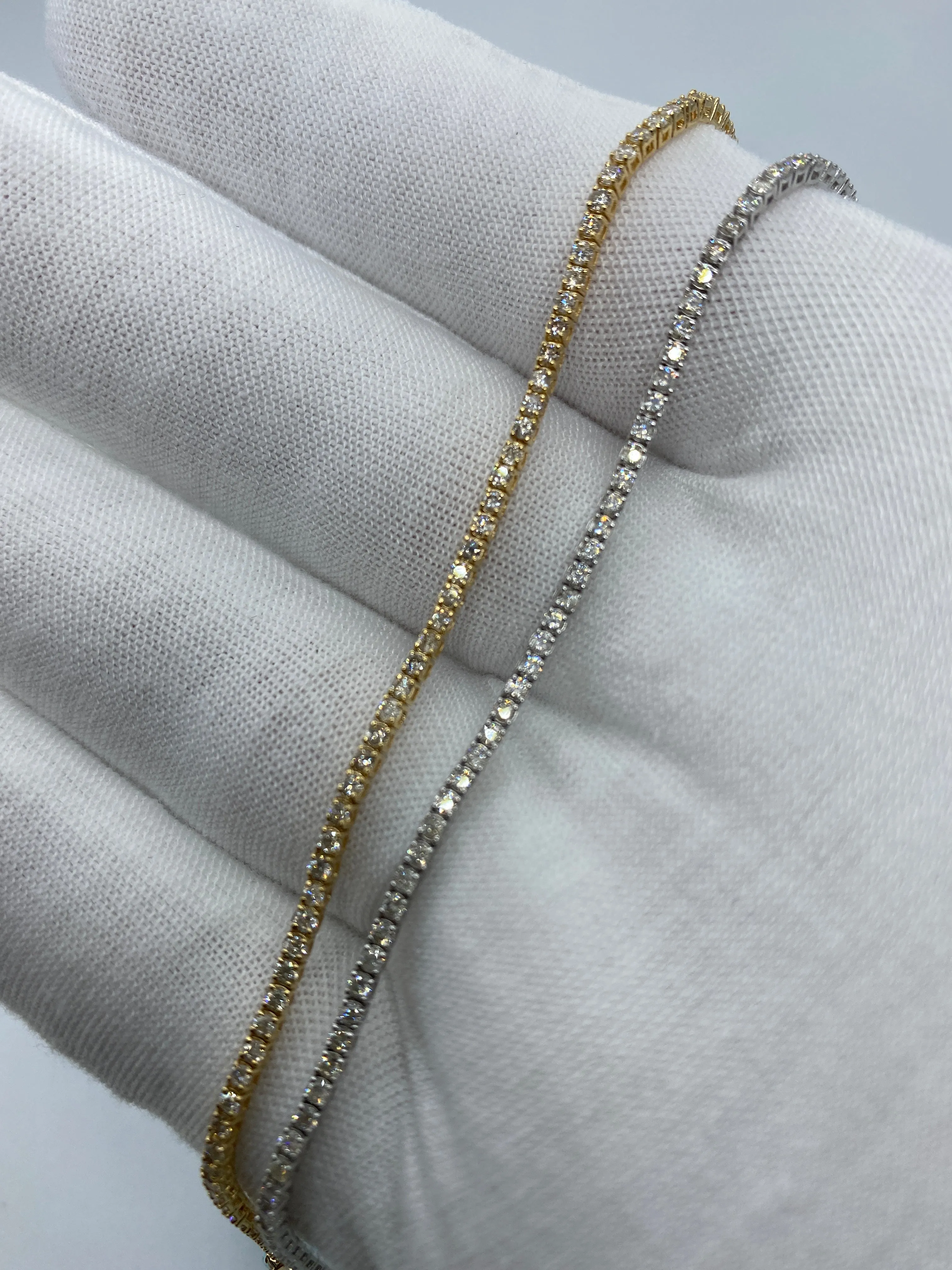 14K 1.6MM Tennis Diamond Bracelet 7"