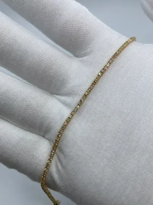 14K 1.6MM Tennis Diamond Bracelet 7"