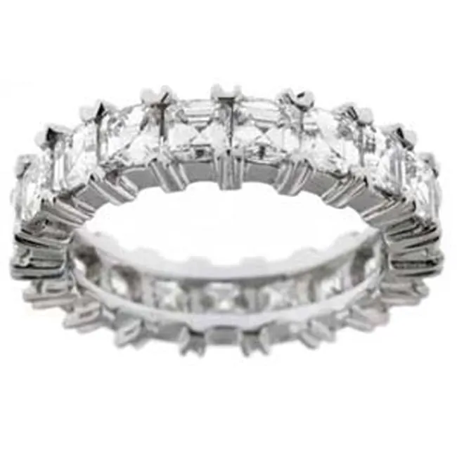 14k Asscher Cut Lab Granwn Diamond Eternity Band (4.75.cts.tw)