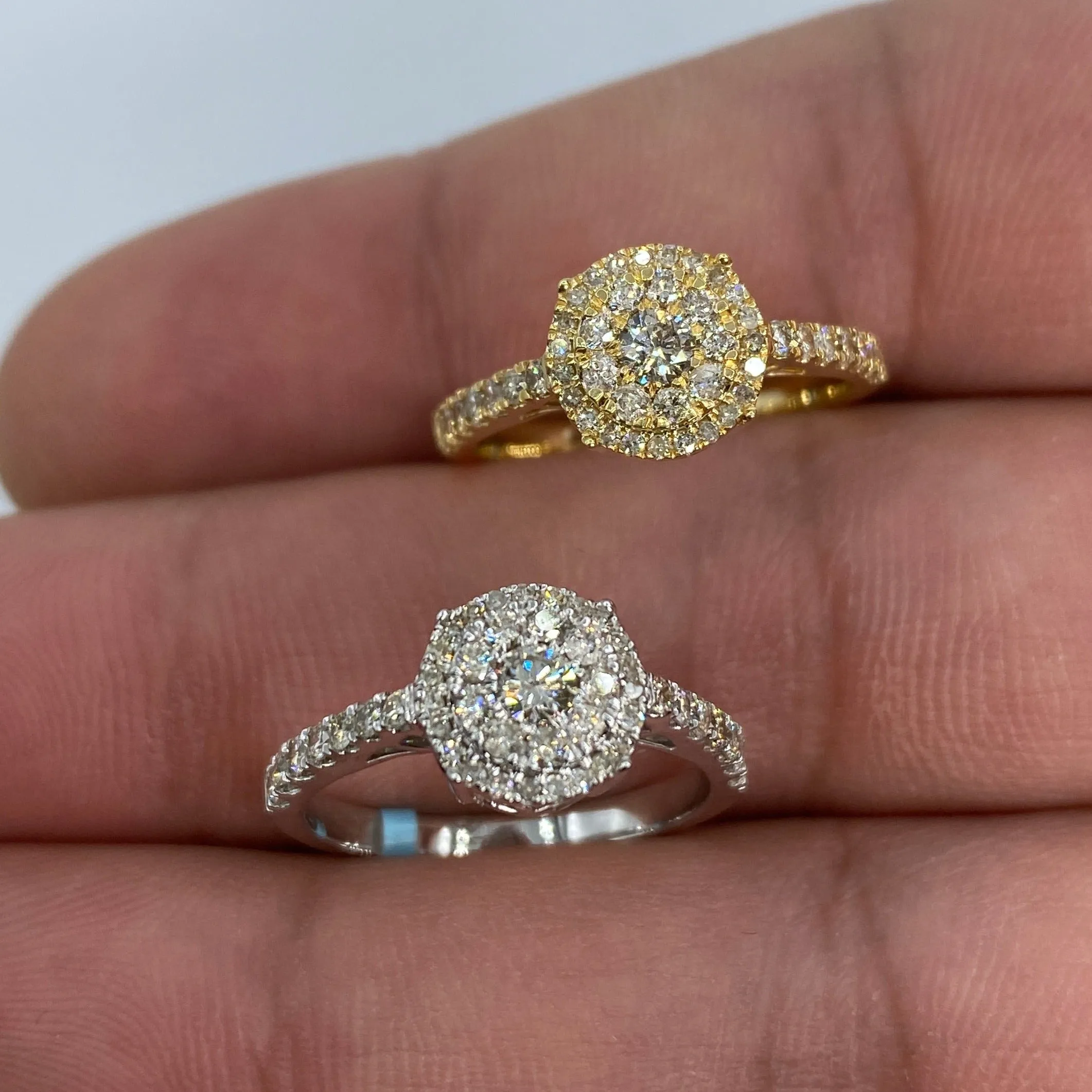 14K Circle Diamond Engagement Ring