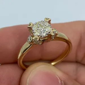 14K Flower Diamond Engagement Ring