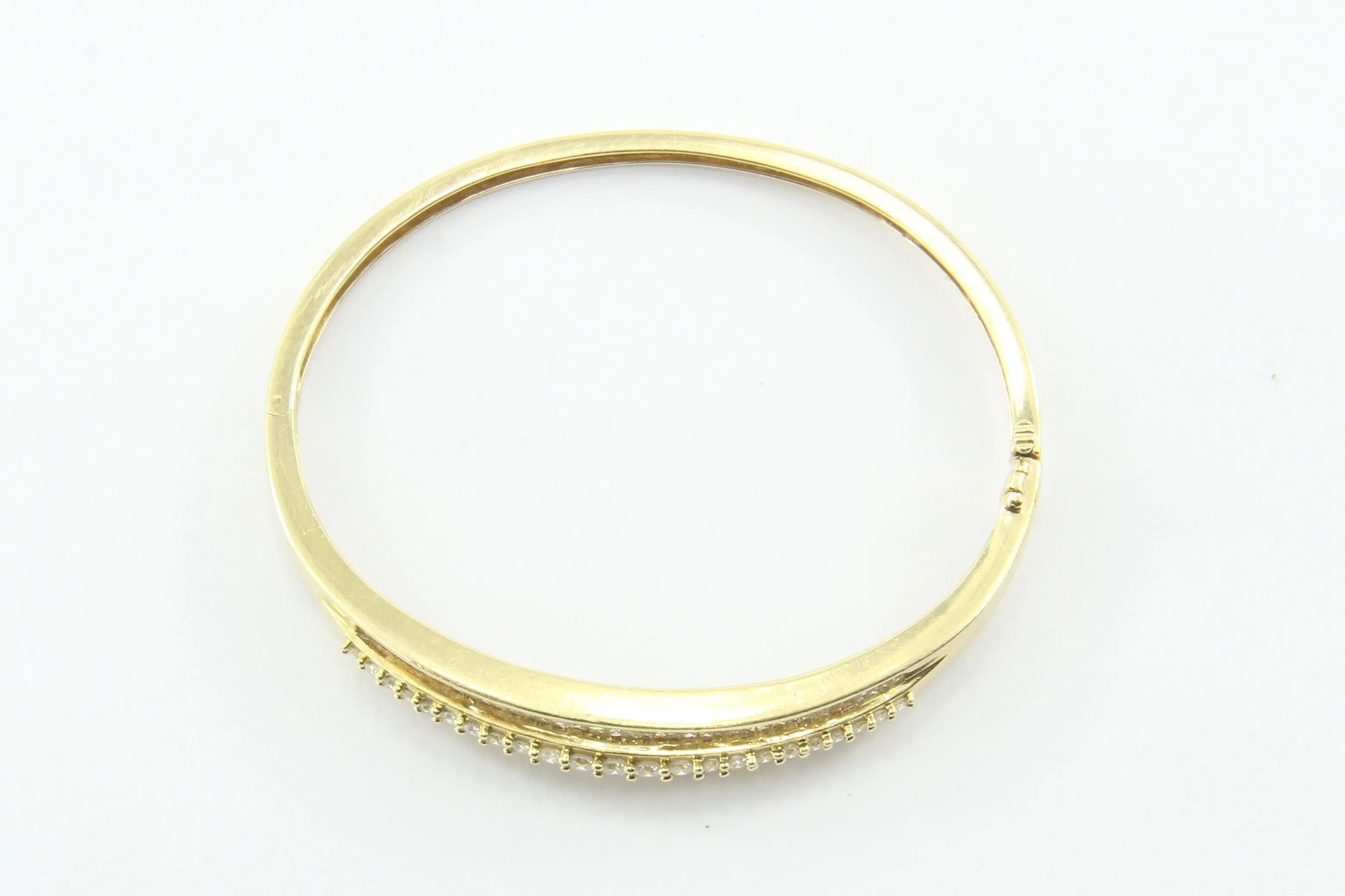 14K Gold 3 Carat Diamond Bangle Bracelet