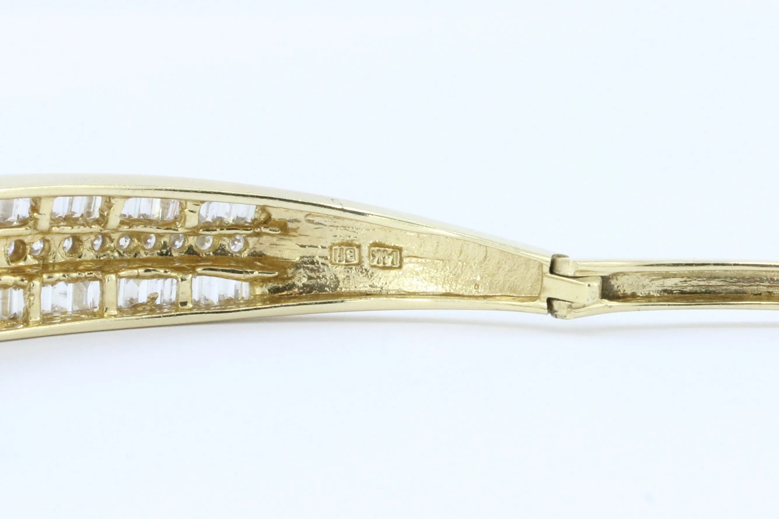14K Gold 3 Carat Diamond Bangle Bracelet