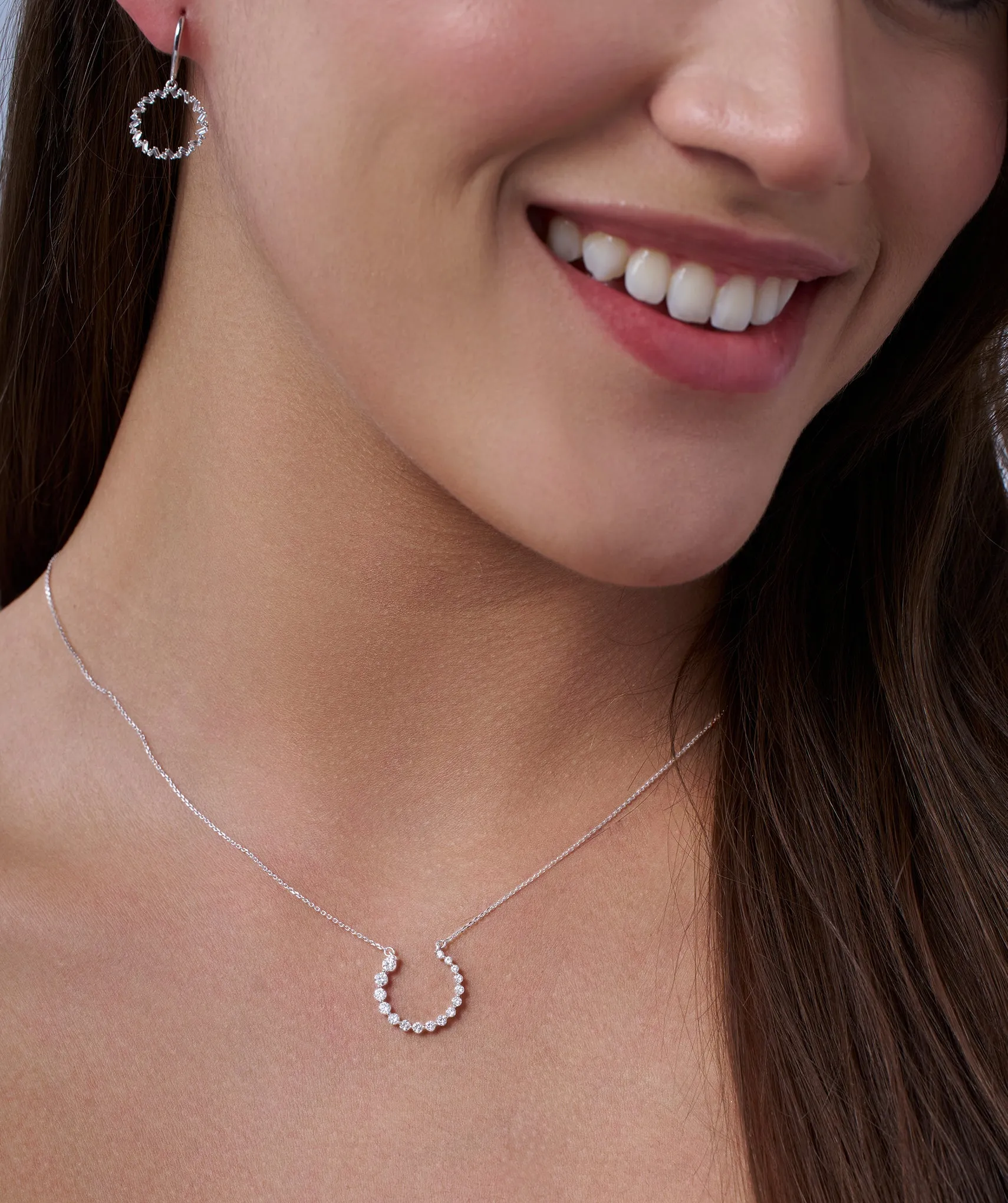 14K Gold Circle Diamond Necklace