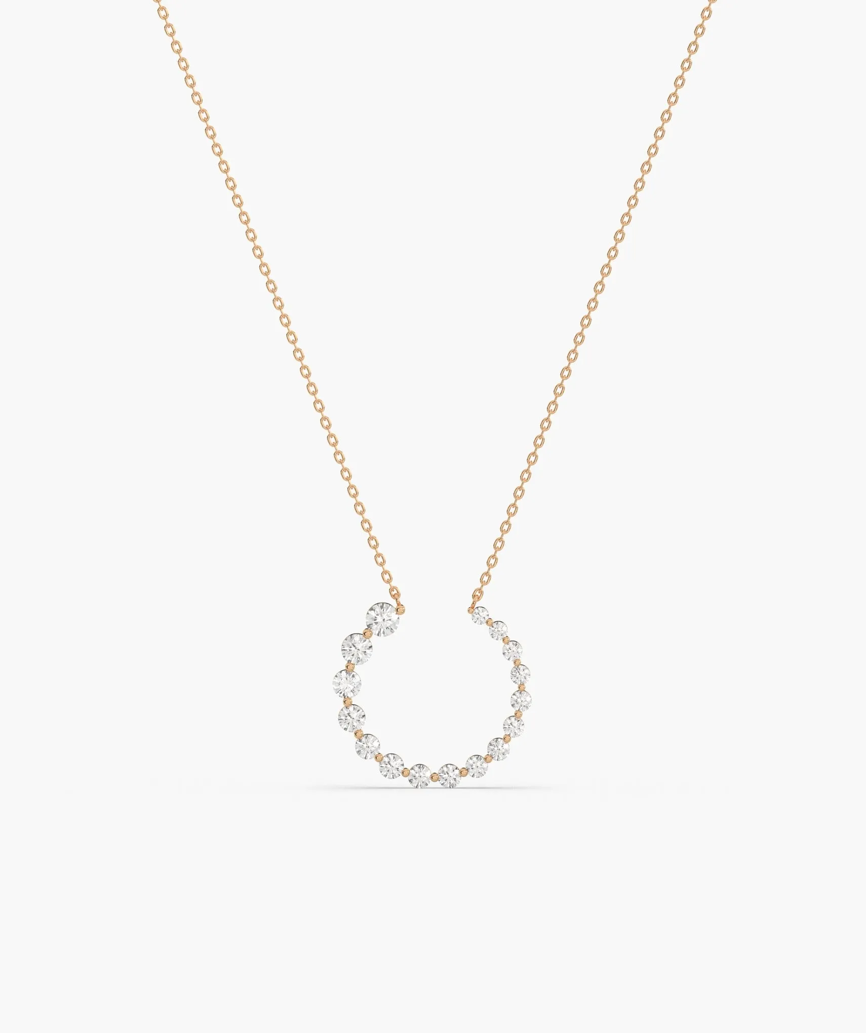14K Gold Circle Diamond Necklace
