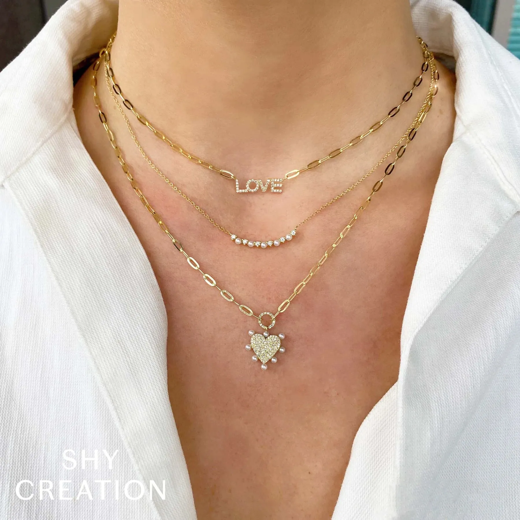 14K Gold Cultured Pearl & Diamond Bar Pendant Necklace