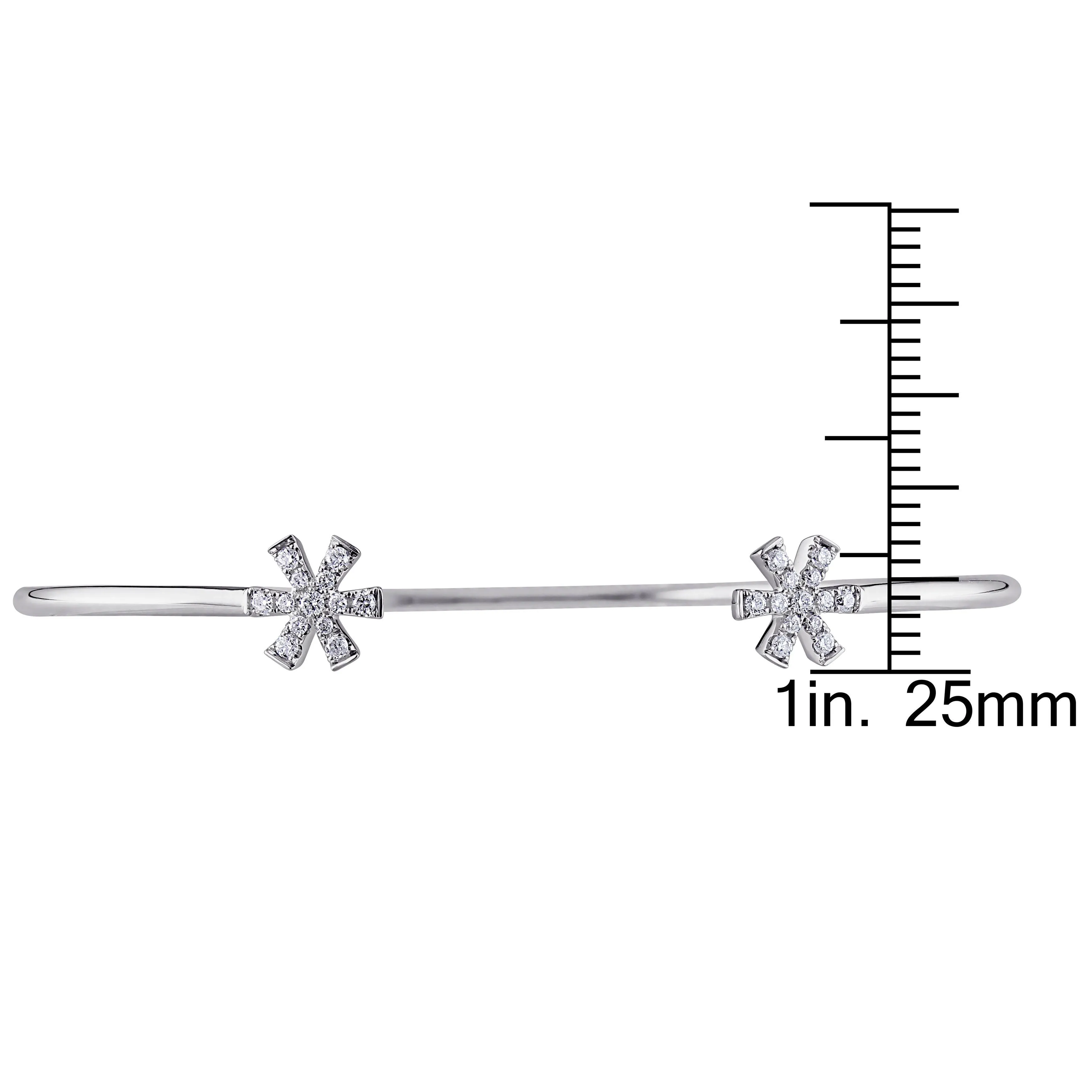 14K Gold Fashion Bangle with Star ends
