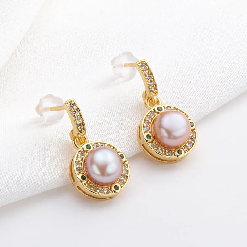 14K Gold Filled Natural Freshwater Pearl Stud Earrings