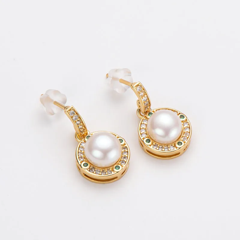 14K Gold Filled Natural Freshwater Pearl Stud Earrings