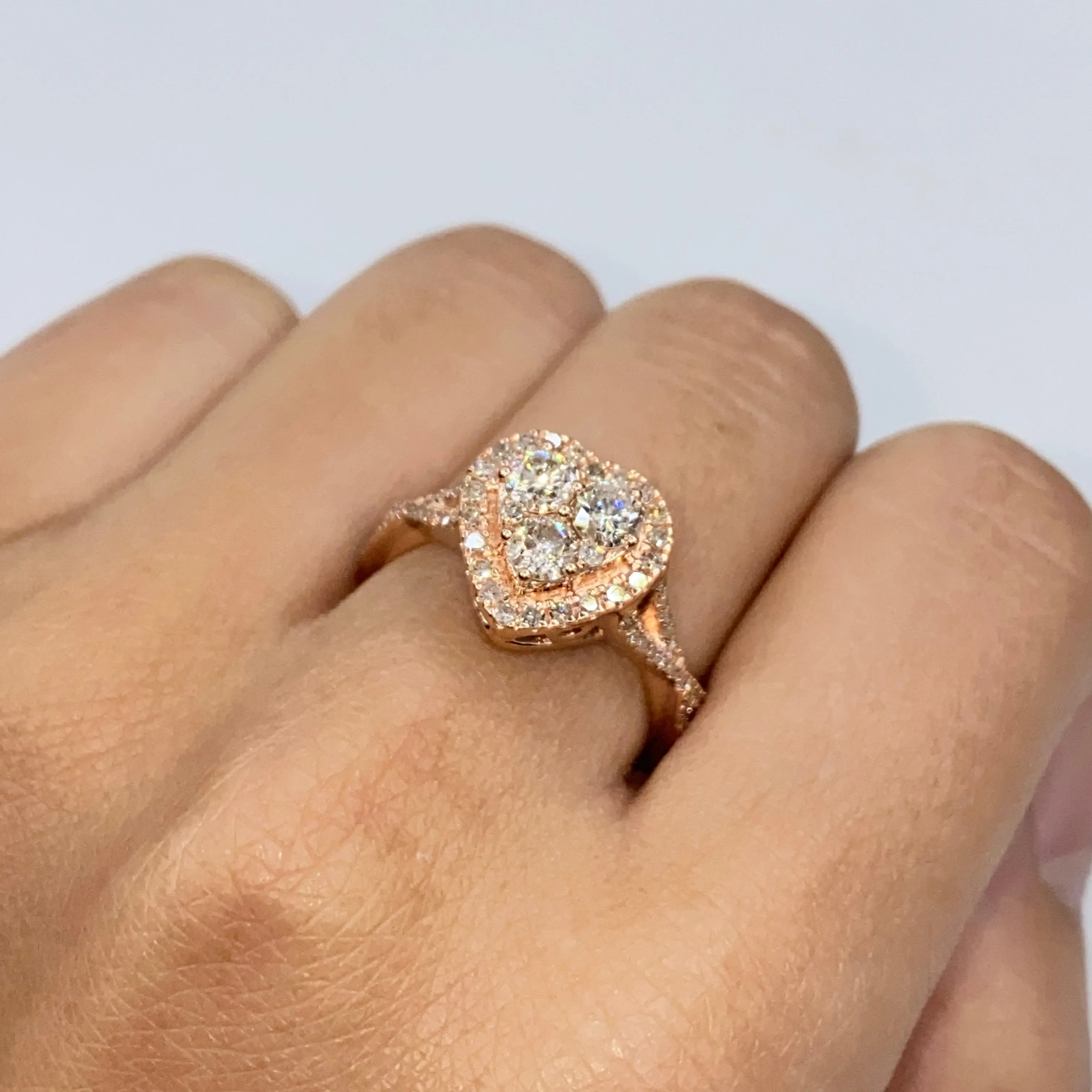 14K Heart Shaker Diamond Ring