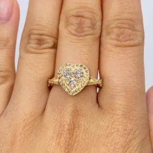 14K Heart Shaker Diamond Ring