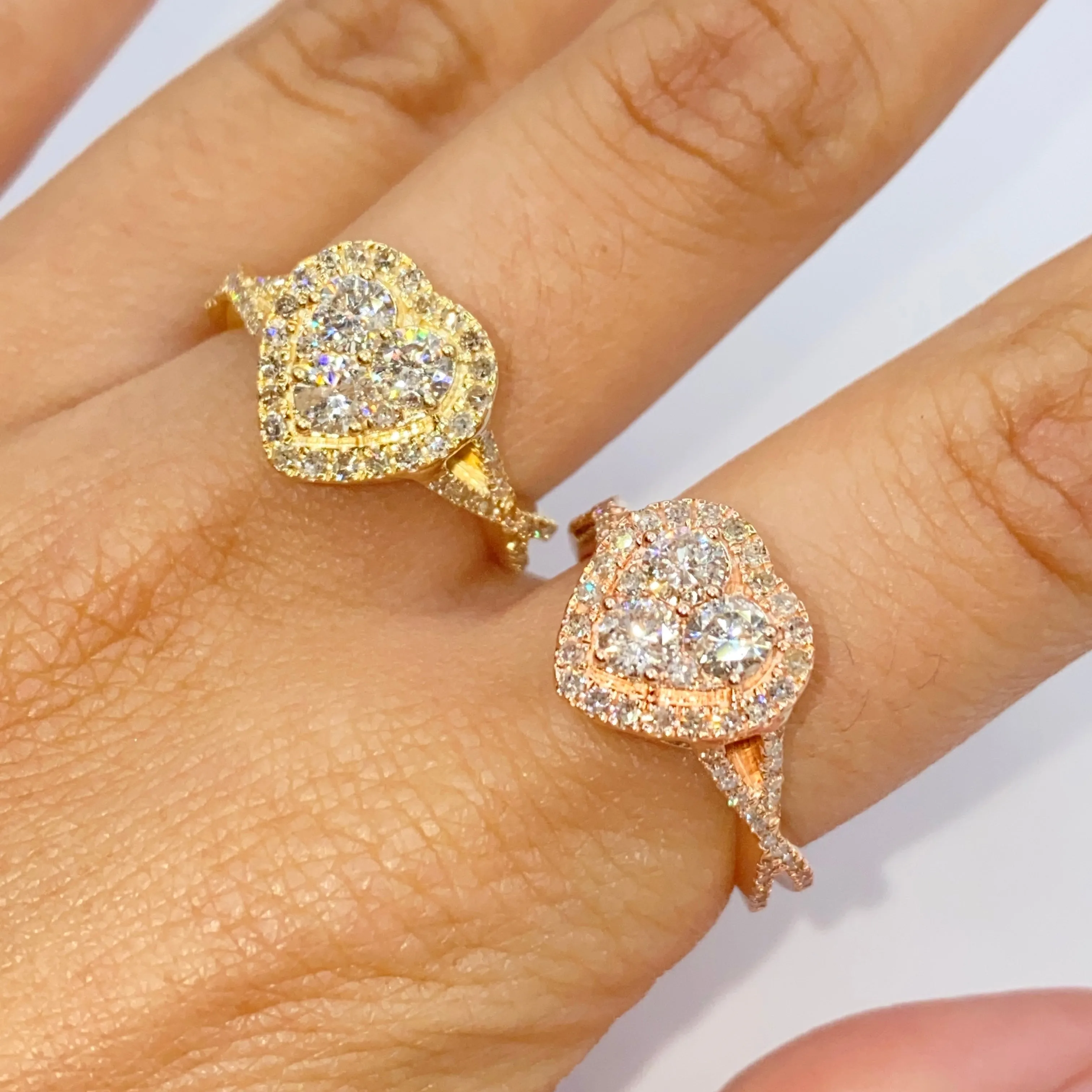 14K Heart Shaker Diamond Ring