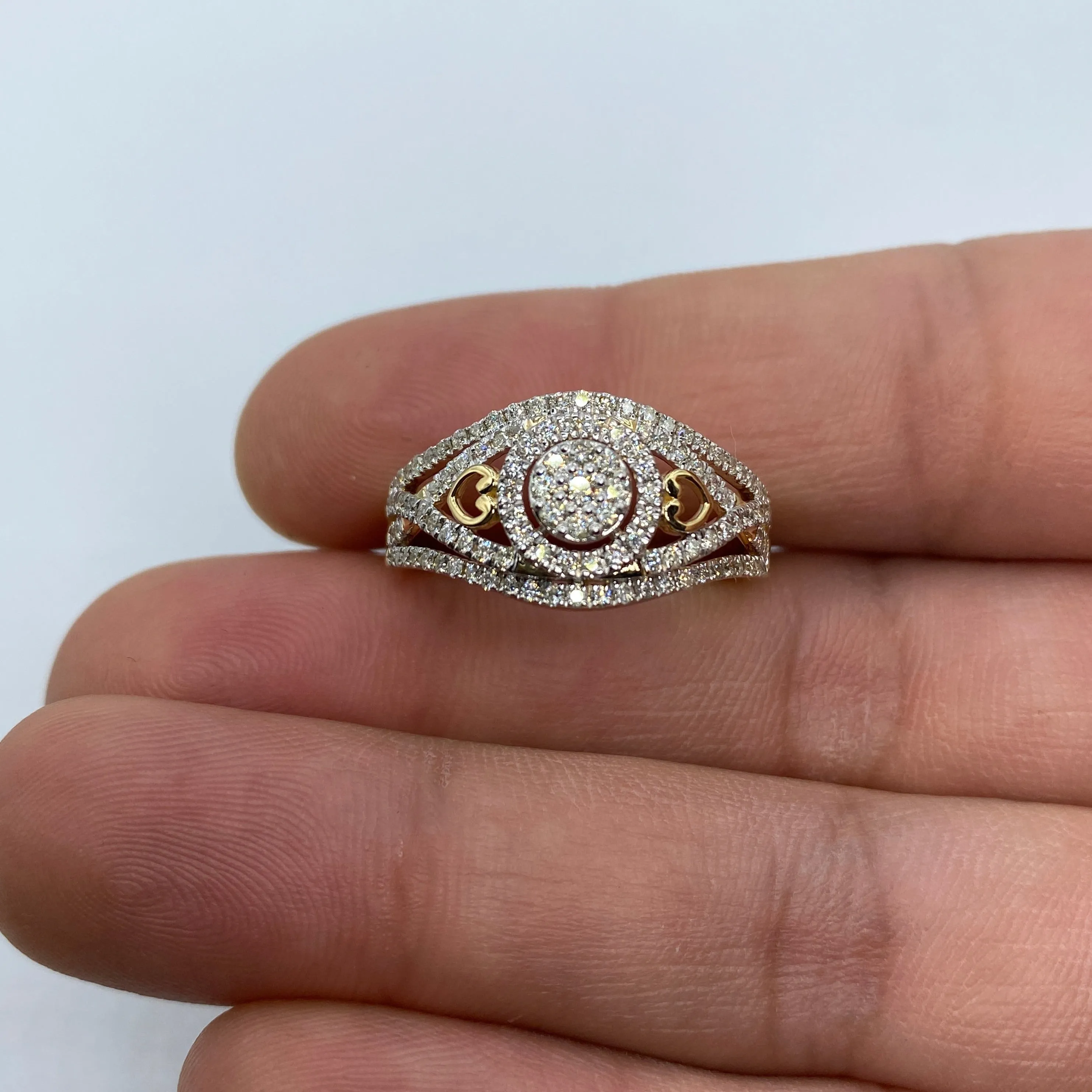 14K Love Cage Diamond Engagement Ring