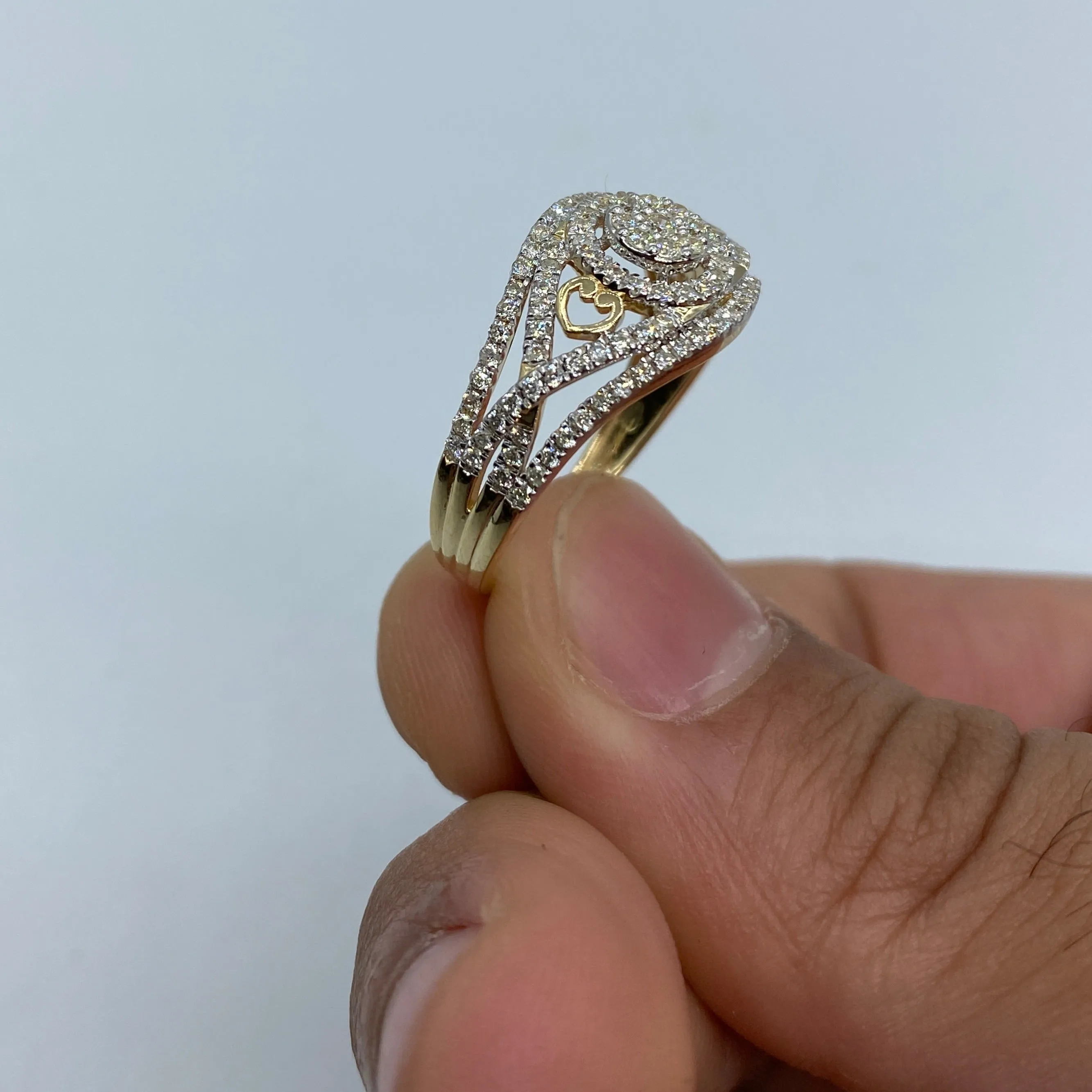 14K Love Cage Diamond Engagement Ring