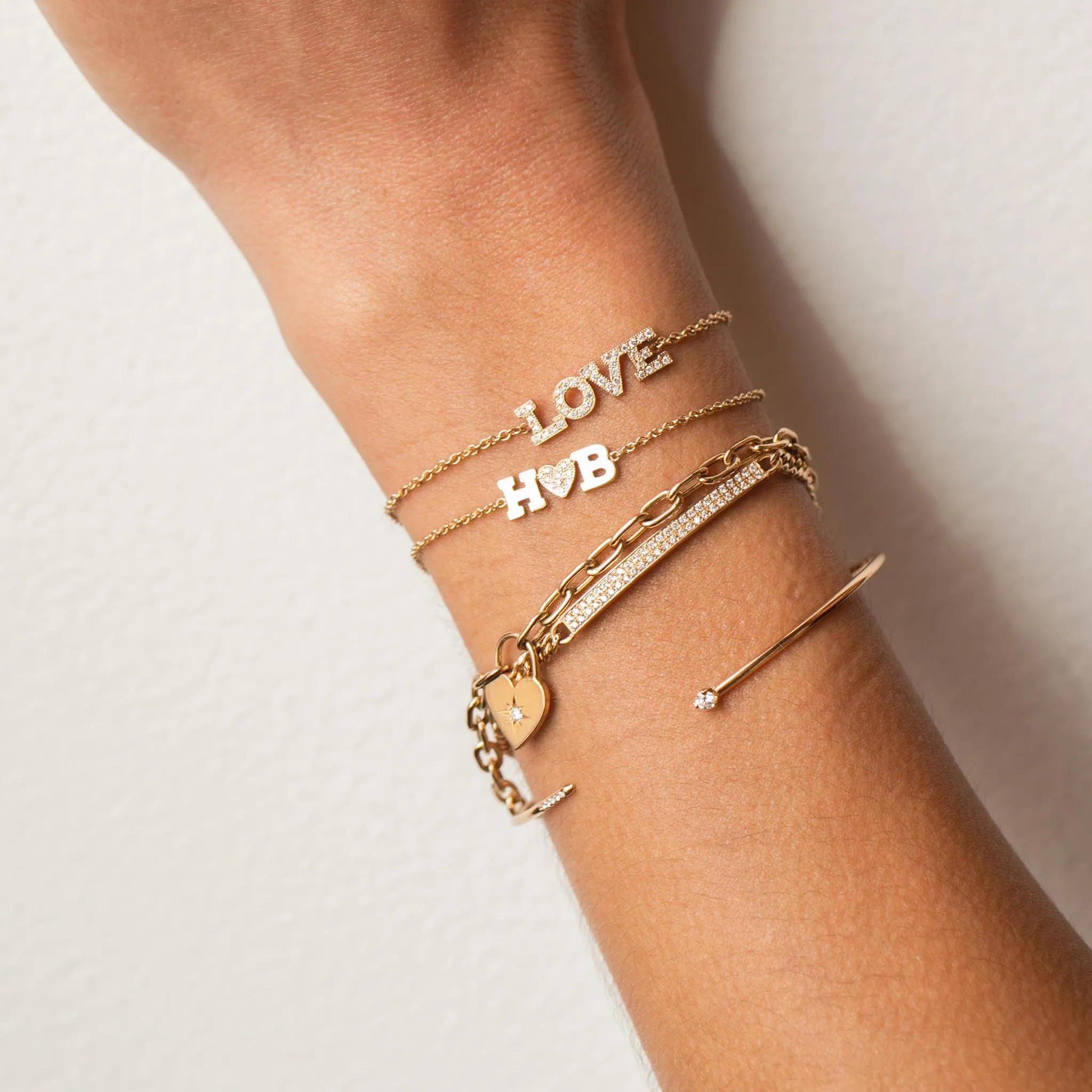 14k Pavé Diamond LOVE Bracelet - SALE