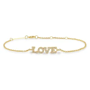 14k Pavé Diamond LOVE Bracelet - SALE