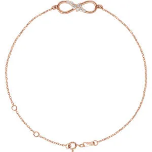 14K Rose 1/8 CTW Diamond Infinity 6 1/2-7 1/2" Bracelet
