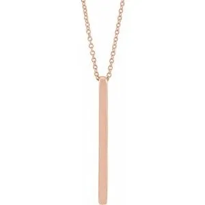 14K Rose Bar 16-18" Necklace